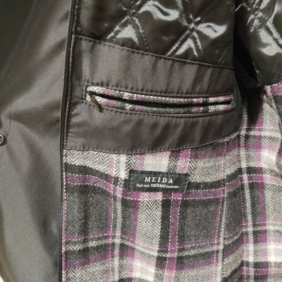 Bugatti Men's Black Trench Coat 38R Polyester Lined Quilted Interior Made in Bos - Picture 14 of 15